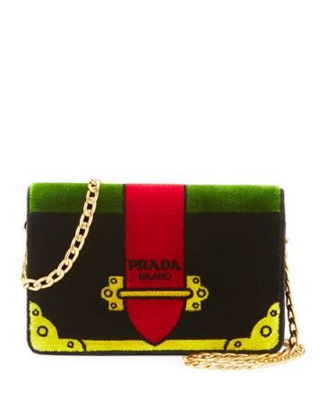 prada trompe loeil tote green red|Authentic Used Prada Handbags & Purses for Sale.